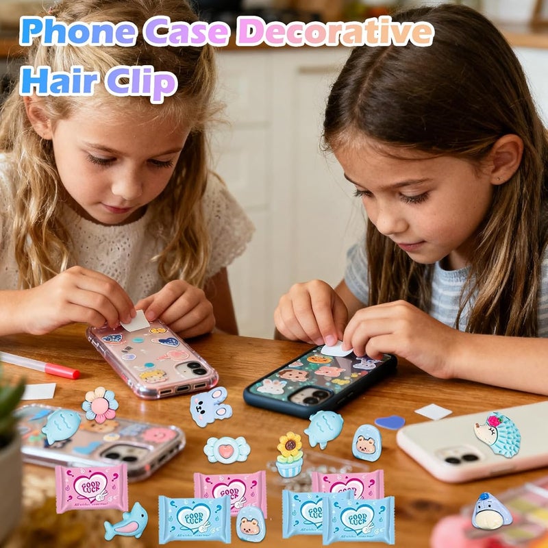 CIYOJA 50PCS Blue Series Cartoon Resin Mystery Blind Bag – Mini Cute Figures for Kids Crafts, Tiny Random Toy Charms, DIY Phone Case Decorations, Surprise Collectible Resin Miniatures Variety Pack - Image 5